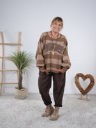 gestreiftes oversize Sweaty mit Außennähten
