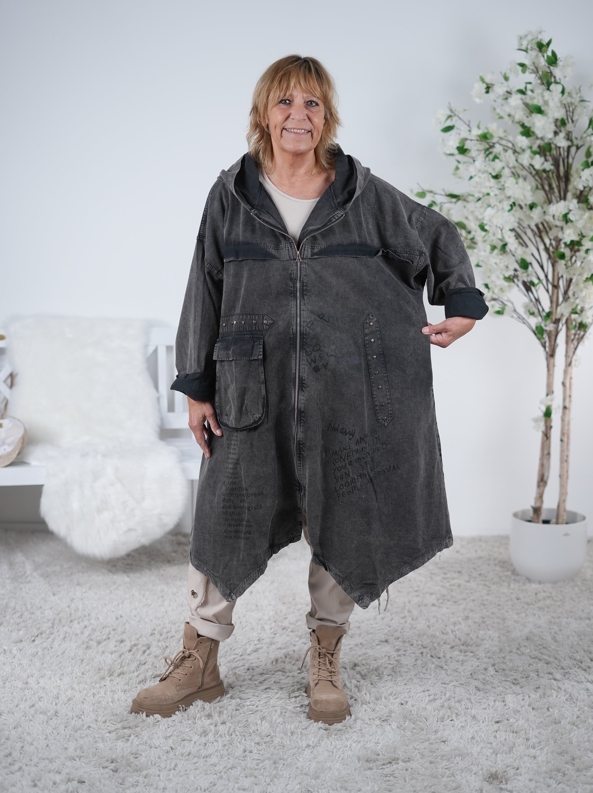 Hingucker Jeans Mantel, oversize