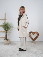 Jacke mit seitlichen Streifen in Waschlederoptik