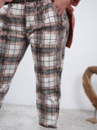 karierte Pants mit Gürtel