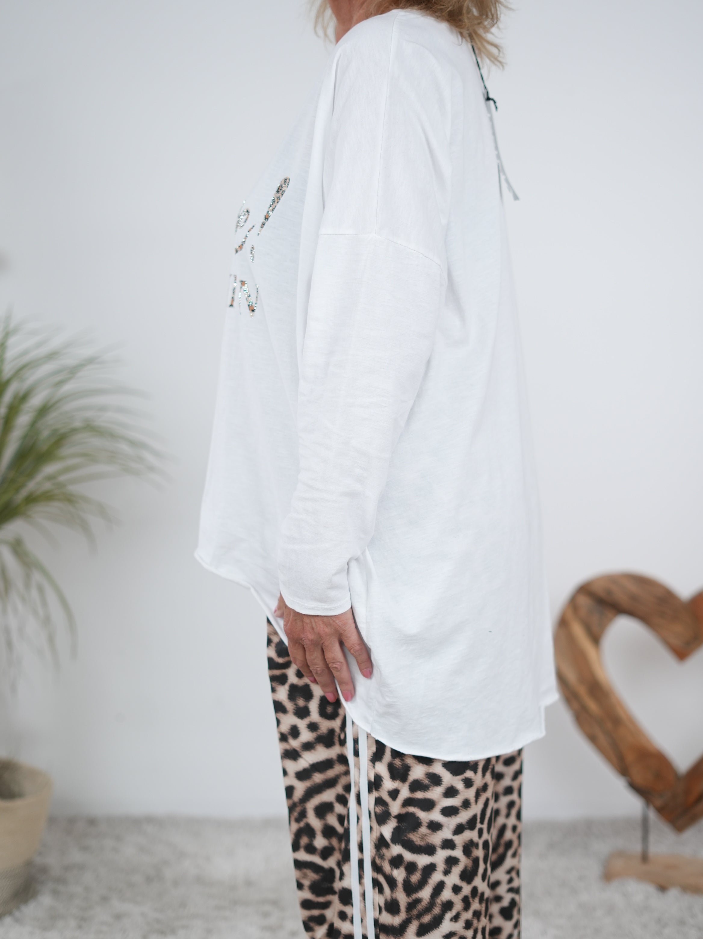 Langarm Shirt mit "believe" Schriftzug