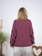 langarm Shirt Schriftzug und auffälligen Ärmeln