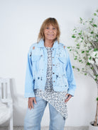 leichte Jeans Jacke im destroyed Look Einheitsgröße (ca Gr. 38 "oversize"-44) Blau