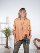 leichtes Blusen Shirt mit kleinem Patch Rost