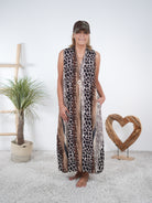 Leichtes Kleid im Mustermix Schwarz