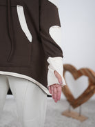 Long Hoody mit Herz Patch