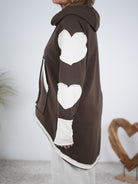 Long Hoody mit Herz Patch