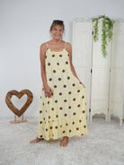 Luftiges Kleid mit Spaghetti Trägern im Dot Design