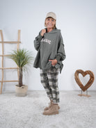 oversize Hoody mit 3D Print Olive