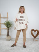 oversize Hoody mit großem Leo Print und Ärmelbündchen