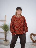 oversize Leo Sweater mit Außennähten Rost