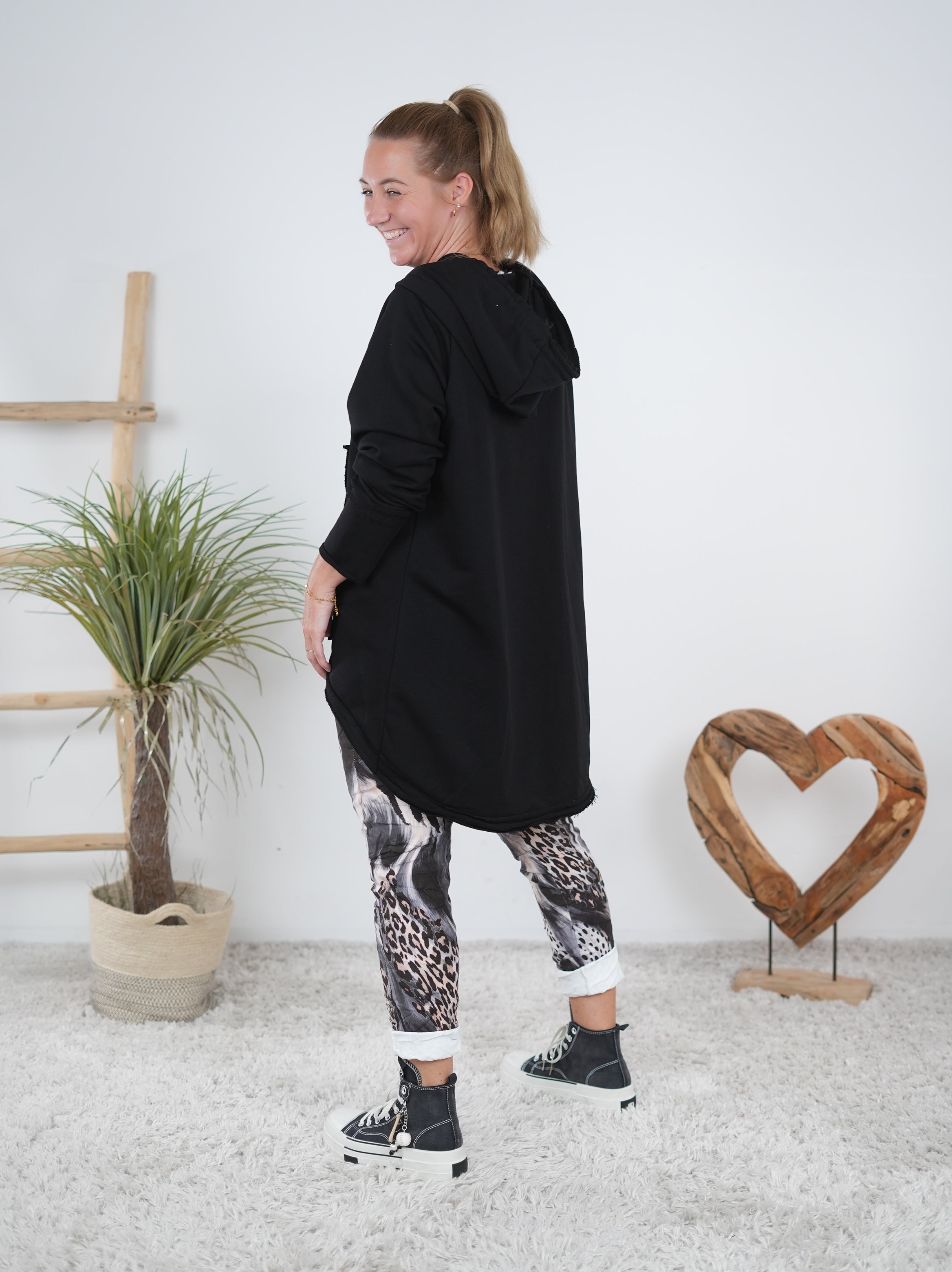 Oversize Longhoody mit Känguru Tasche