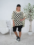 oversize Netz Shirt mit Ketten "Details" Gelb