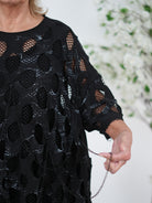 oversize Netz Shirt mit Ketten "Details"