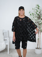 oversize Netz Shirt mit Ketten "Details"