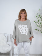 oversize Sweaty mit "New York City" Schriftzug One Size (ca Gr. 38 "oversize"-44 46) Khaki