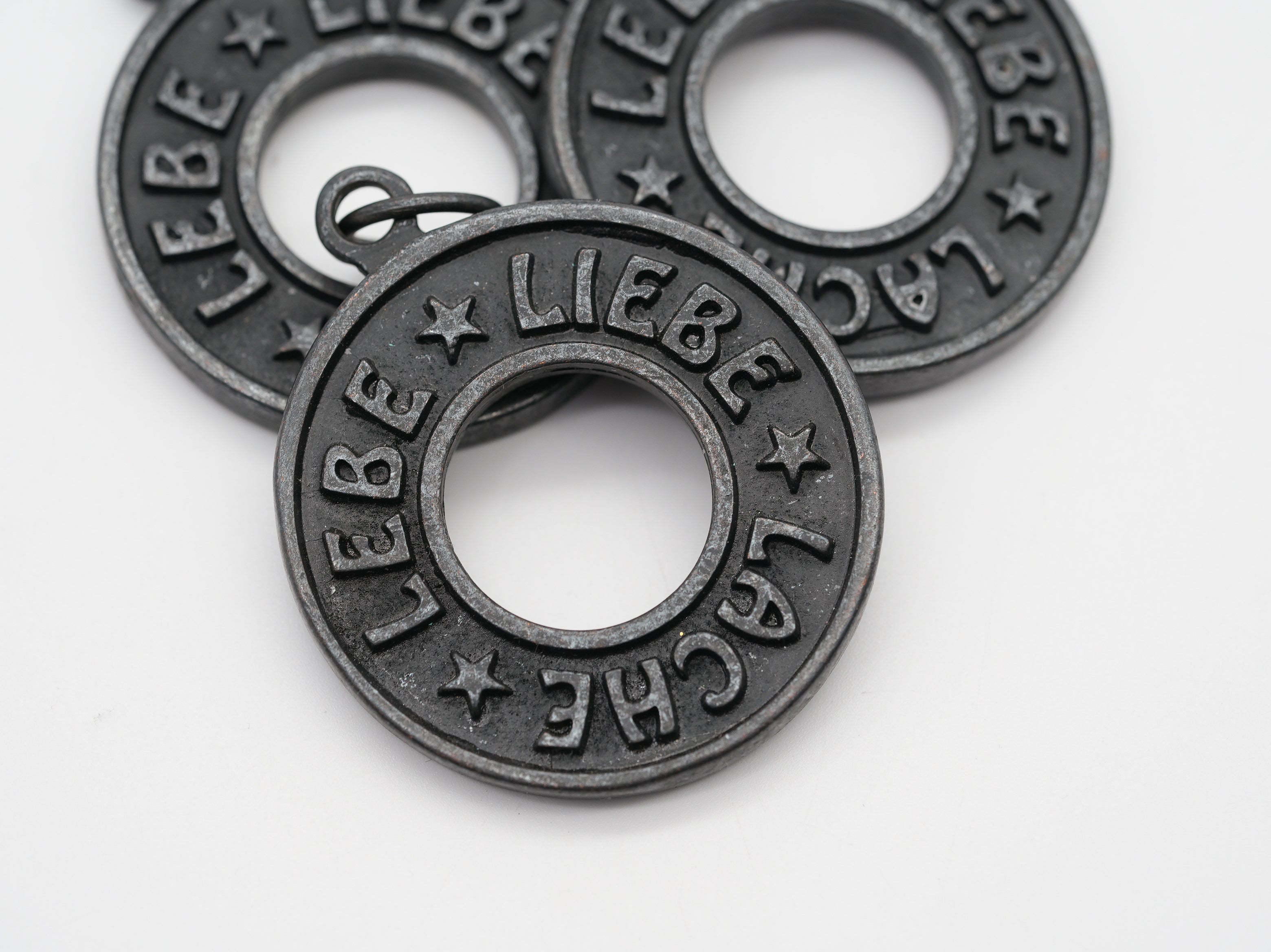SchauTime Amulett L, Lebe Liebe Lache, schwarz
