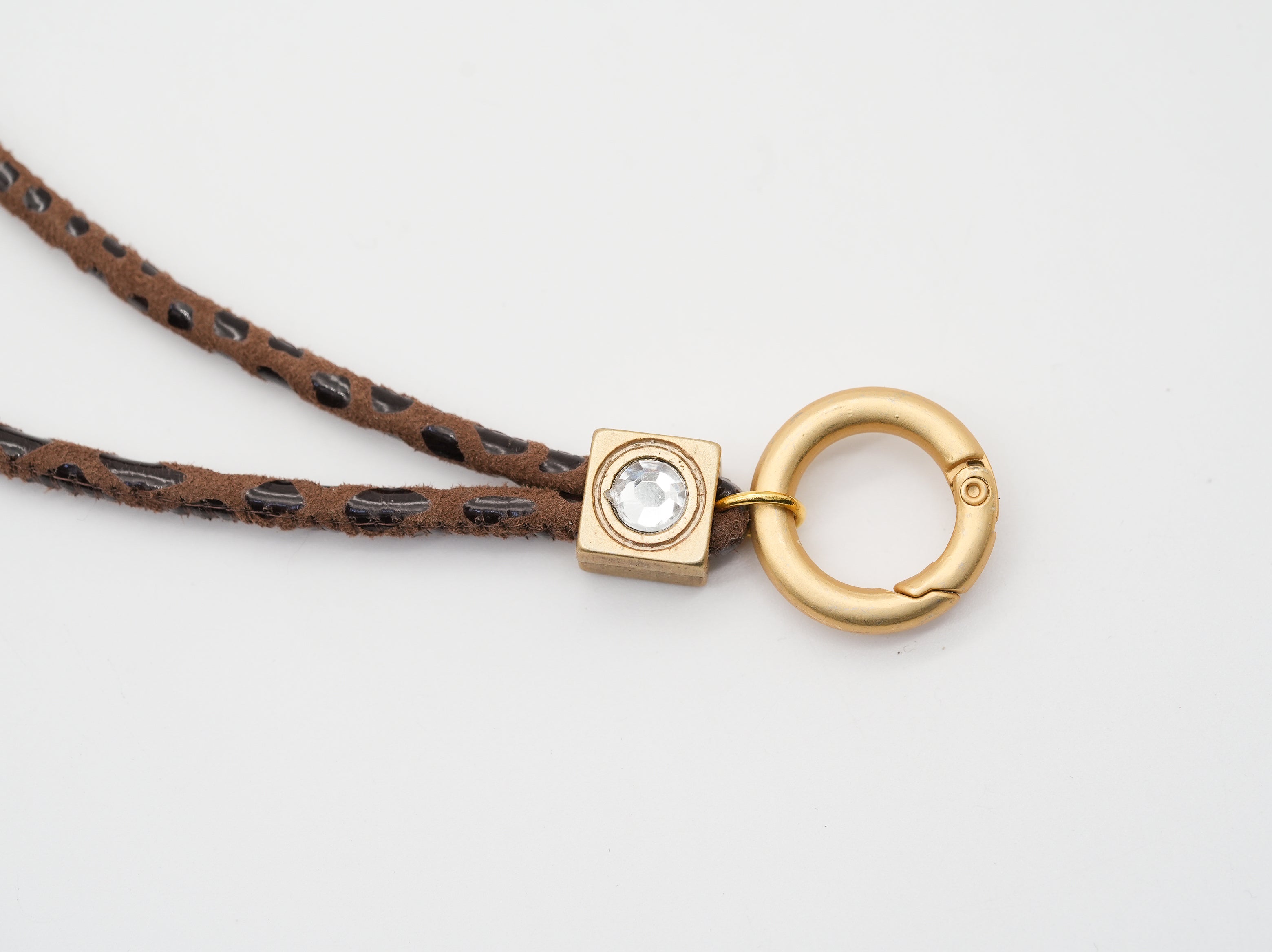 SchauTime Wechselkette, Leder schoko Gold | Schmuckstein