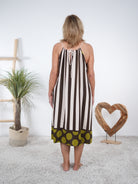Sommerkleid mit Spaghetti Trägern im Streifen Design