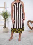 Sommerkleid mit Spaghetti Trägern im Streifen Design