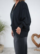 Sportliche Sweat-Jacke mit Linksnähte