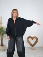 Sportliche Sweat-Jacke mit Linksnähte