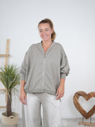 Sportliche Sweat-Jacke mit Linksnähte