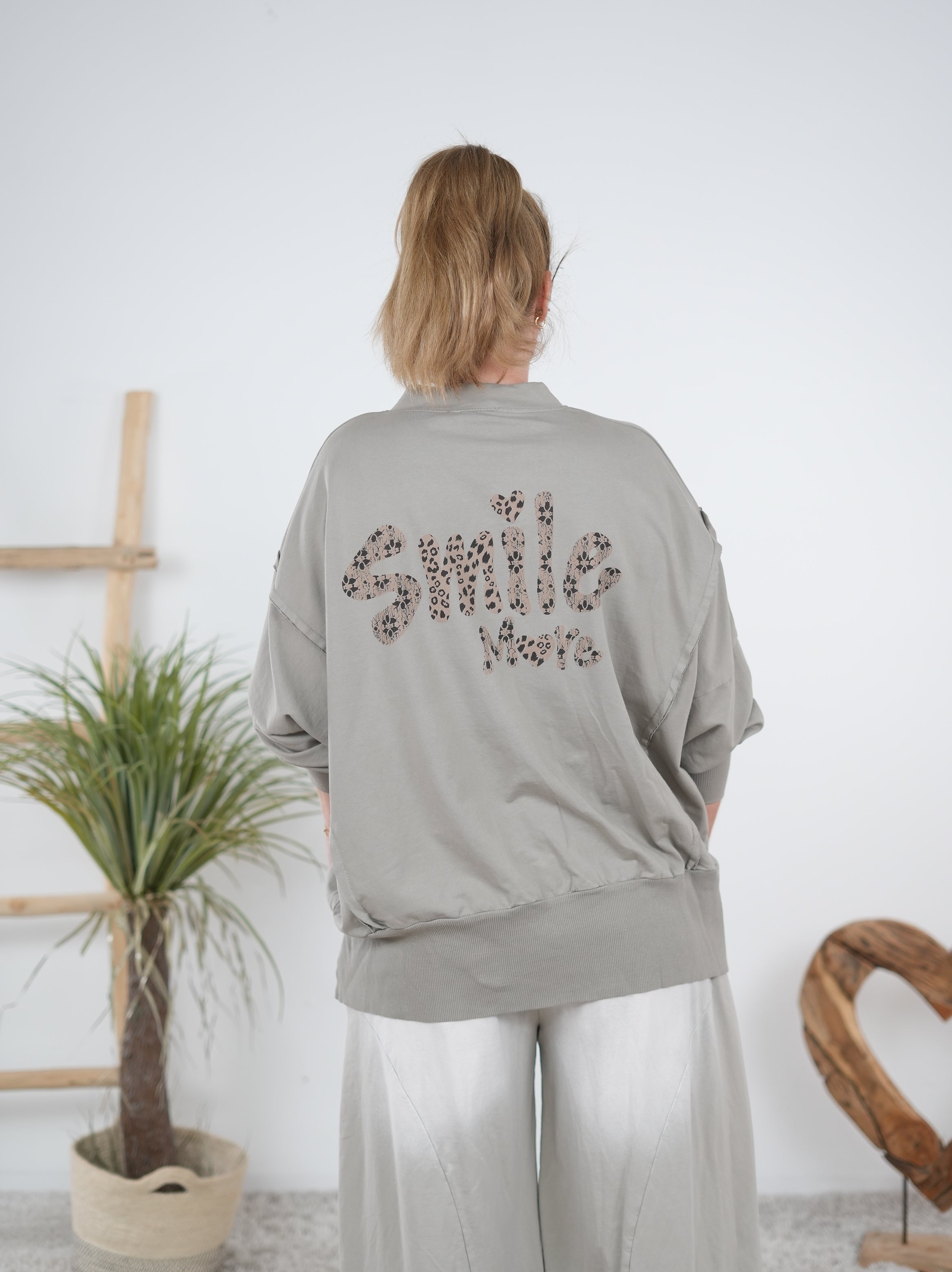 Sportliche Sweat-Jacke mit Linksnähte