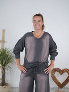 Sweaty mit ausgefallener Waschung Anthrazit