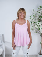 Top mit Spaghetti Trägern Einheitsgröße (ca Gr. 38 "oversize"-44) Rosa