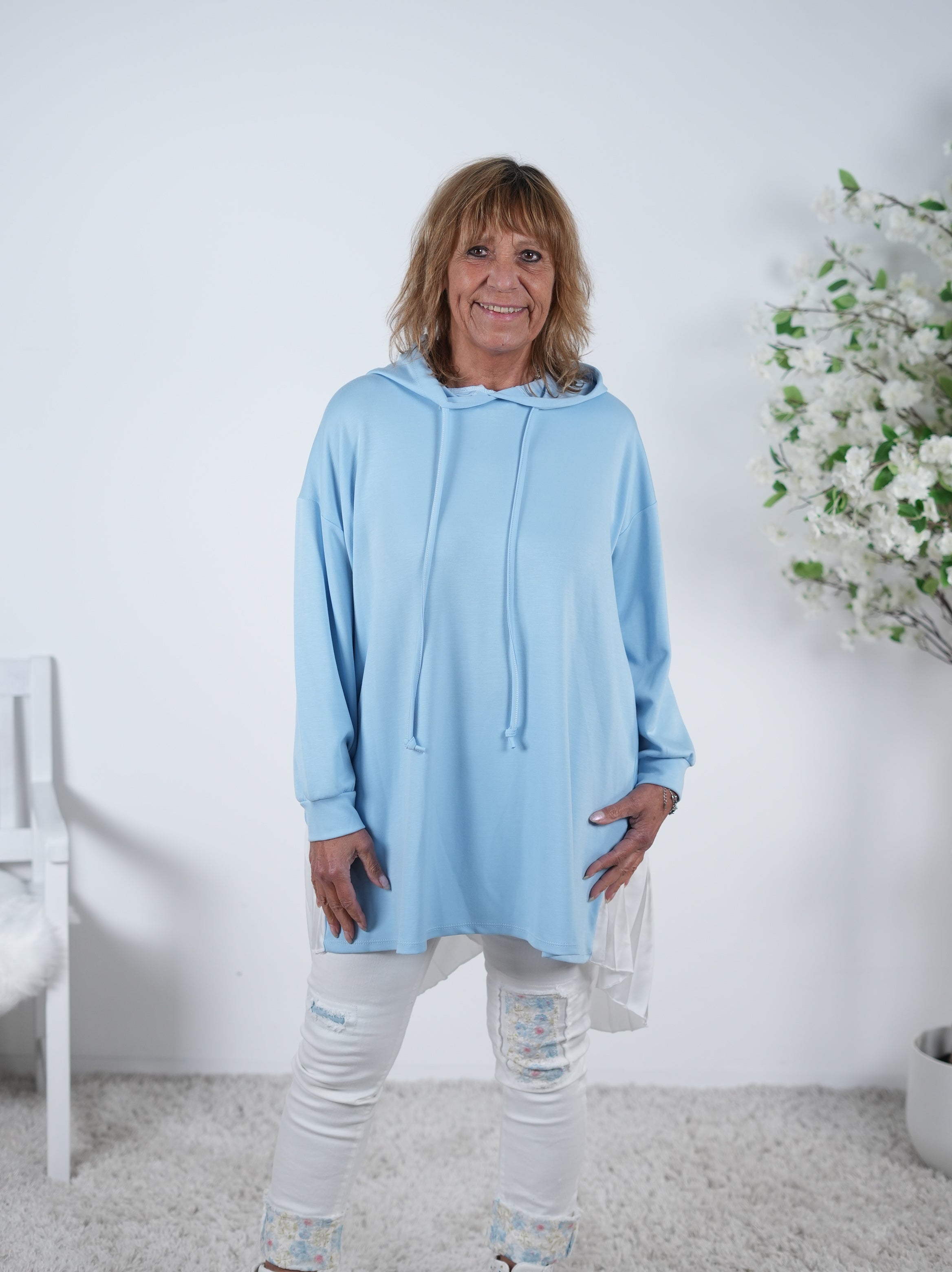 Weicher Hoody mit Plissee