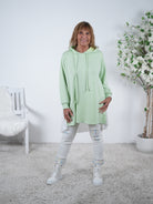 Weicher Hoody mit Plissee One Size (ca Gr. 40 "oversize"-44 46) Mint