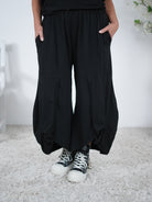 Weite Pants im ausgefallenen Schnitt Einheitsgröße (ca Gr. 40-44 46) Schwarz